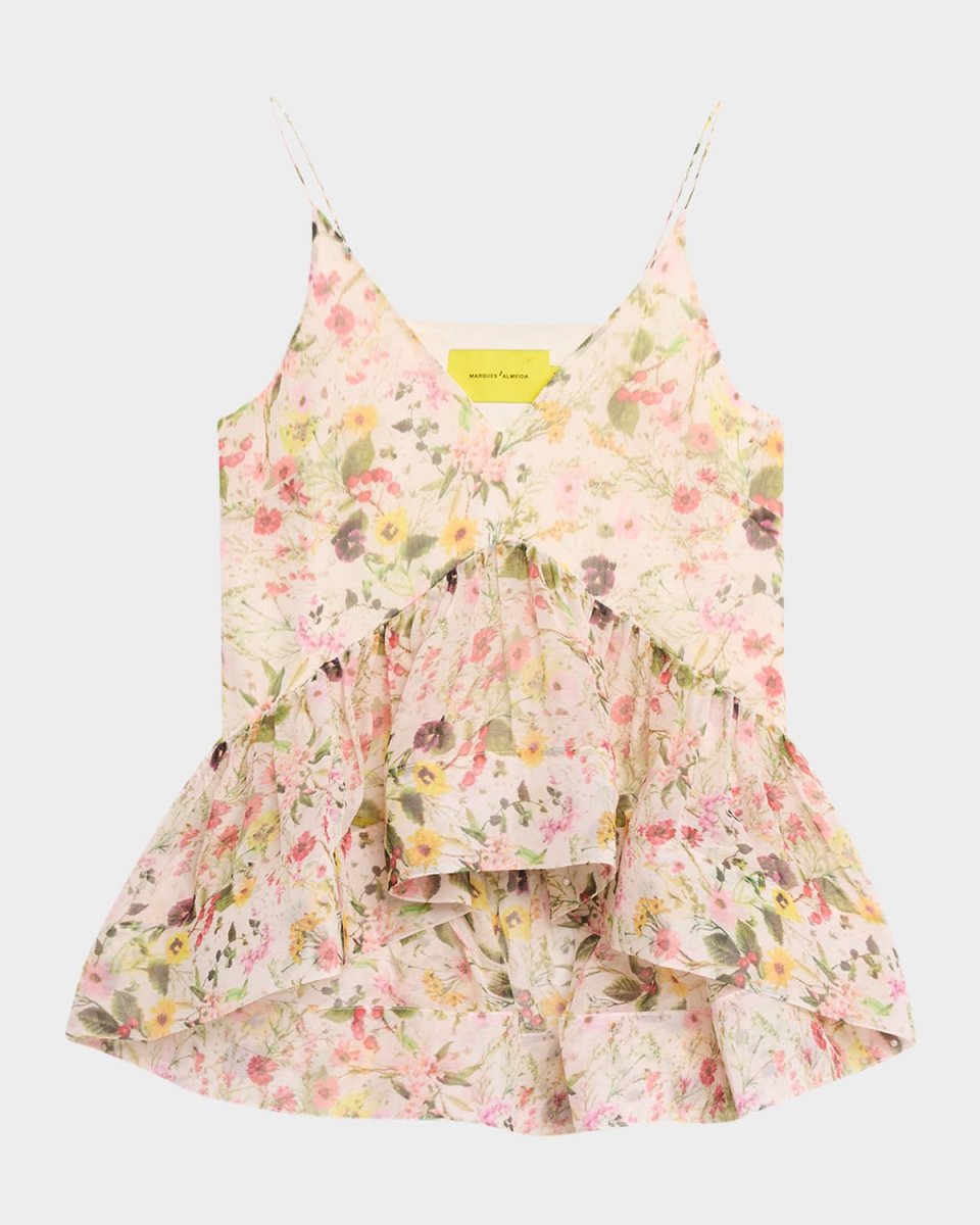 Floral Strappy Chiffon Top